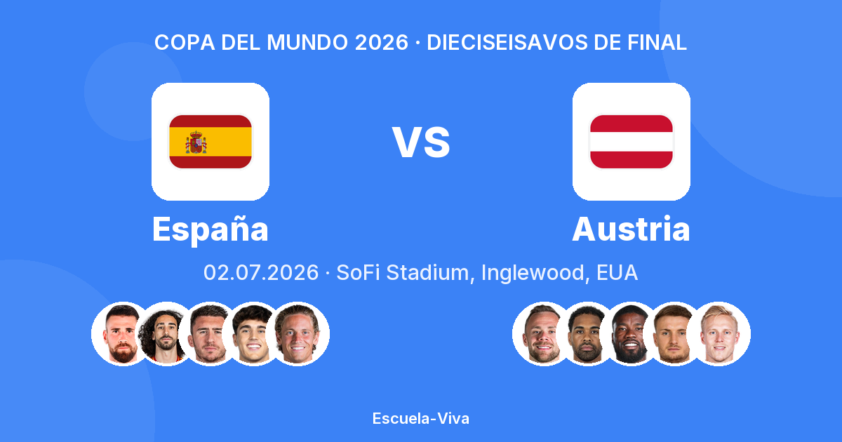 España vs Austria — Copa del Mundo 2026, Dieciseisavos de final — SoFi Stadium, Inglewood, EUA